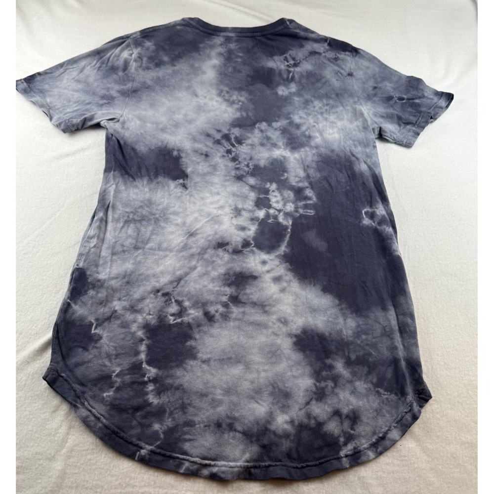 PacSun T Shirt Mens S Blue Tie Dye Graphic Tee Scallop Fit